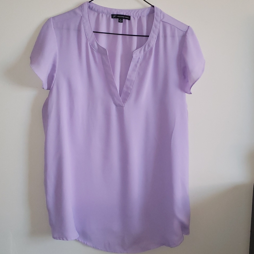 Light purple short sleeved blouse